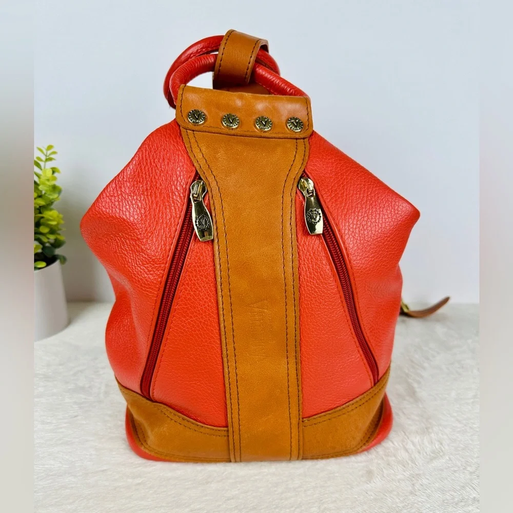 RARE Vintage Valentina Coral Convertible Bucket Bag Leather
